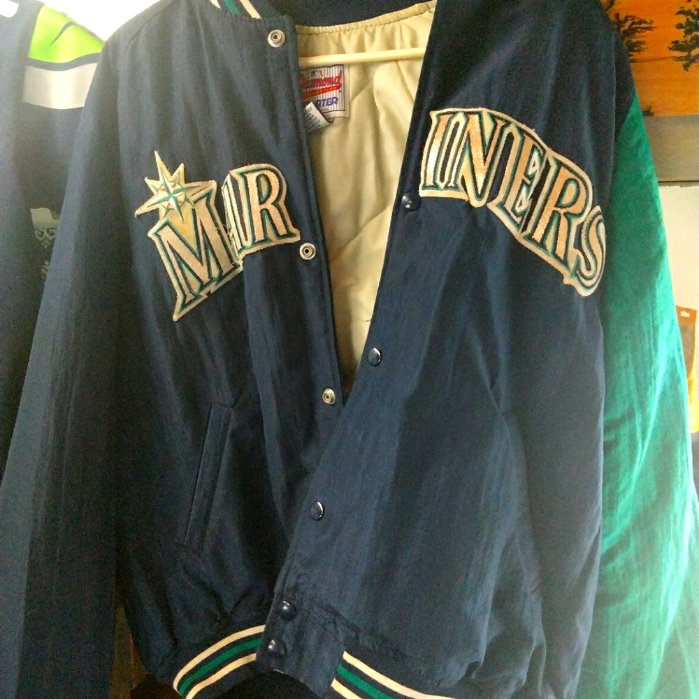 VINTAGE MARINERS NBL Diamond Starter Baseball Jersey Jacket size Large